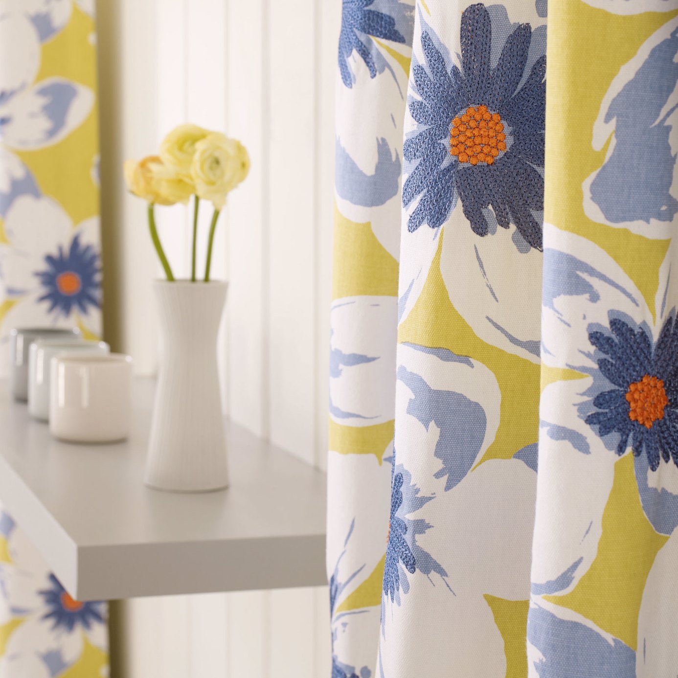 Olanda Dove/Teal Fabric by SAN
